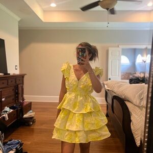 Buddy Love Yellow Floral Ruffle Dress